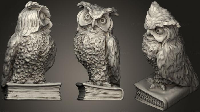 Animal figurines (The Studious Owl, STKJ_1551) 3D models for cnc